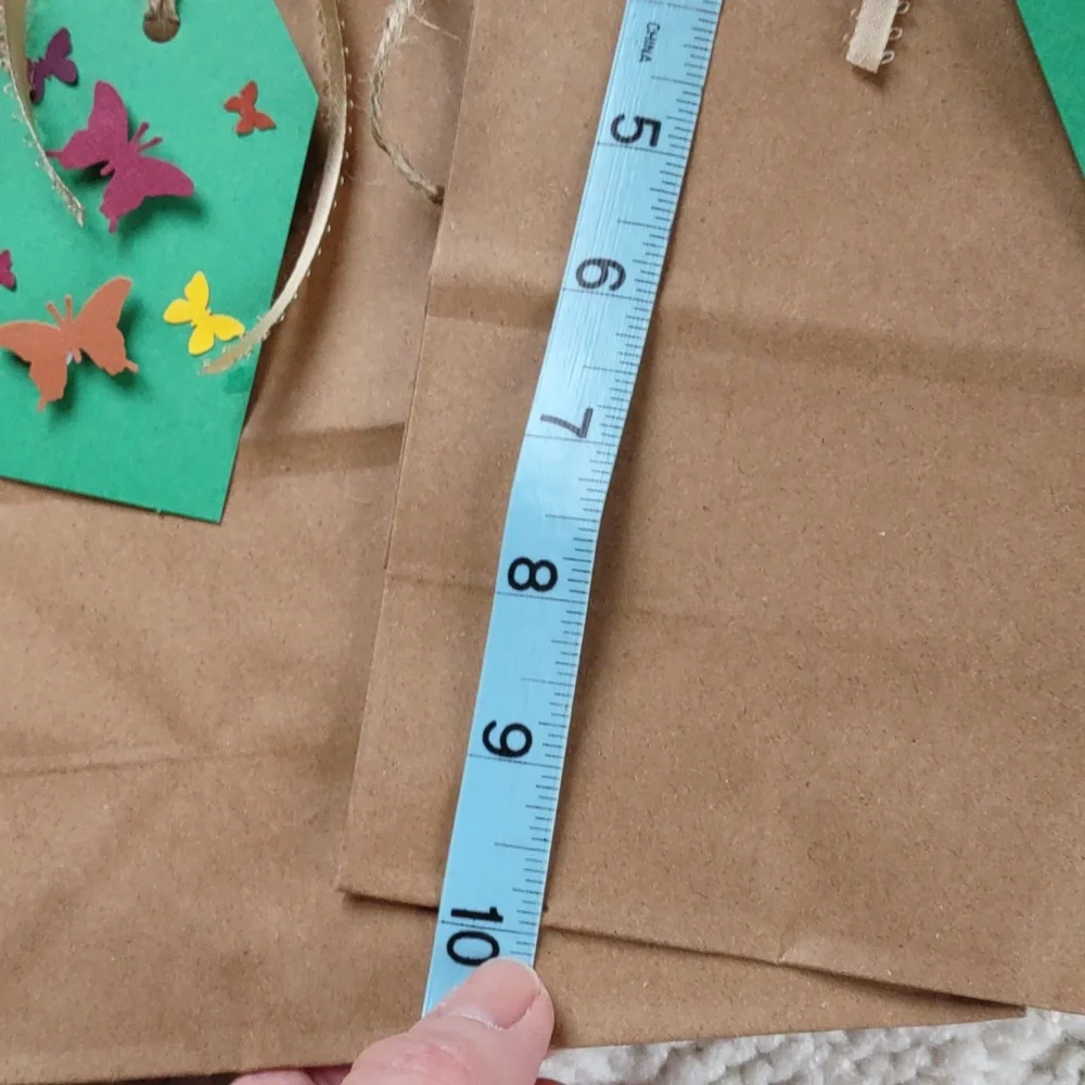 10 Handcrafted Gift Bags with 3D Butterfly Tags